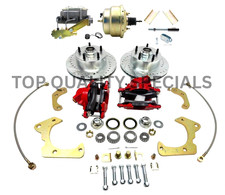 1959 60 61 62 63 64 Impala Power Disc Brake Conversion Red Calipers W Booster
