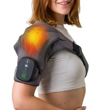 Heated Shoulder Wrap Cordless Heating Pad Massager With Vibration, ...
