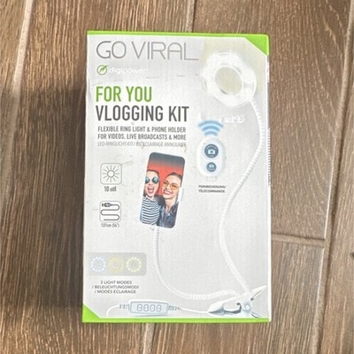 Digipower Go Viral Vlogging Kit Flexible LED Ring Light Phone Holder Remote