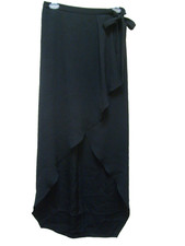 BCBGMAXAZRIA Black Long Skirt-Side Tie-Elevated Hem-NWT 178.00 Size XS