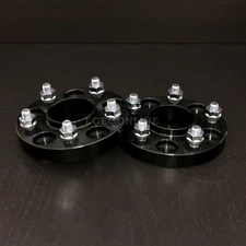 2pc 1" - 5x4.75 to 5x4.75 Black Wheel Spacers | Hubcentric for Chevy | 12x1.5