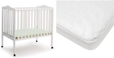 Delta Children Folding Mini Crib w/ Mattress  American Baby Waterproof Protecto