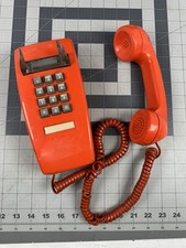 Cortelco 2554 red corded wall telephone