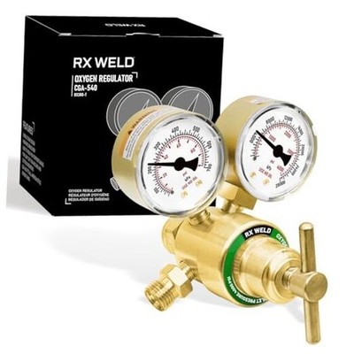  Oxygen Regulator Welding Gas Gauges CGA 540 Inlet Oxy for V-Style T-Handle