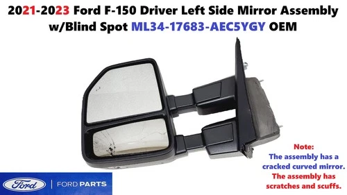 2021-23 Ford F150 Driver Left Side Mirror Assembly w/Blind Spot ML3417683AEC5YGY