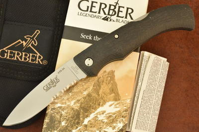 VINTAGE GERBER MADE IN USA 06253 GATORMATE RUBBER LOCKBACK KNIFE ATS-34 NOS 625