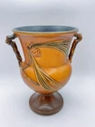 Roseville Pine Cone Brown 1936 Vintage Art Pottery Ceramic Vase 908-8