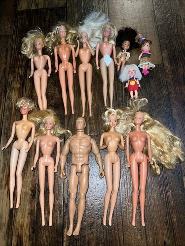 Vintage Lot Of 12 Barbies-80s, 1 GI Joe, 3 Kelly Dolls