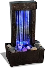 Nature's Mark 10" H Mirrored Waterfall Light Show Tabletop Water Fountain with