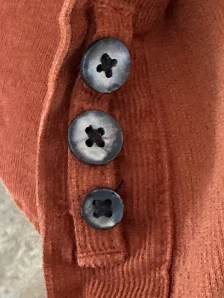 The Territory Ahead Burnt/Orange/Gray Textured Corduroy Button Up Shirt Sz M - Image 4 of 4