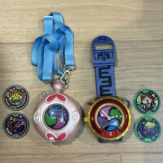 Yo kai Watch DX Model U Prototype Blue & Pink Pendant Set 4 Medals Japanese AU