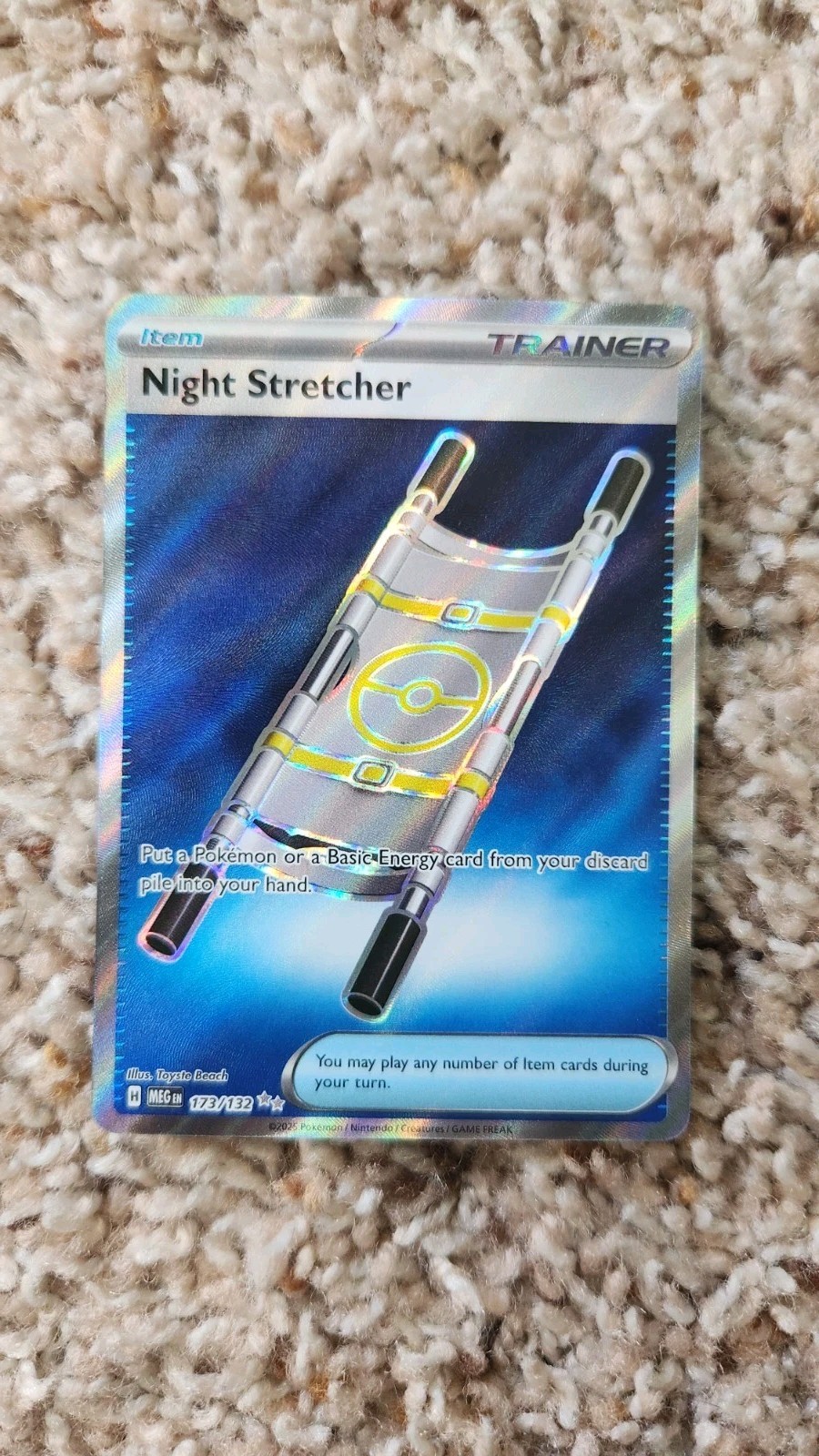 Night Stretcher 173/132 Mega Evolutions Full Art Ultra Rare Pokemon TCG NM