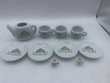 Dolgen 8 Piece White Miniature Ceramic Tea Set Sweet Princess Floral B1