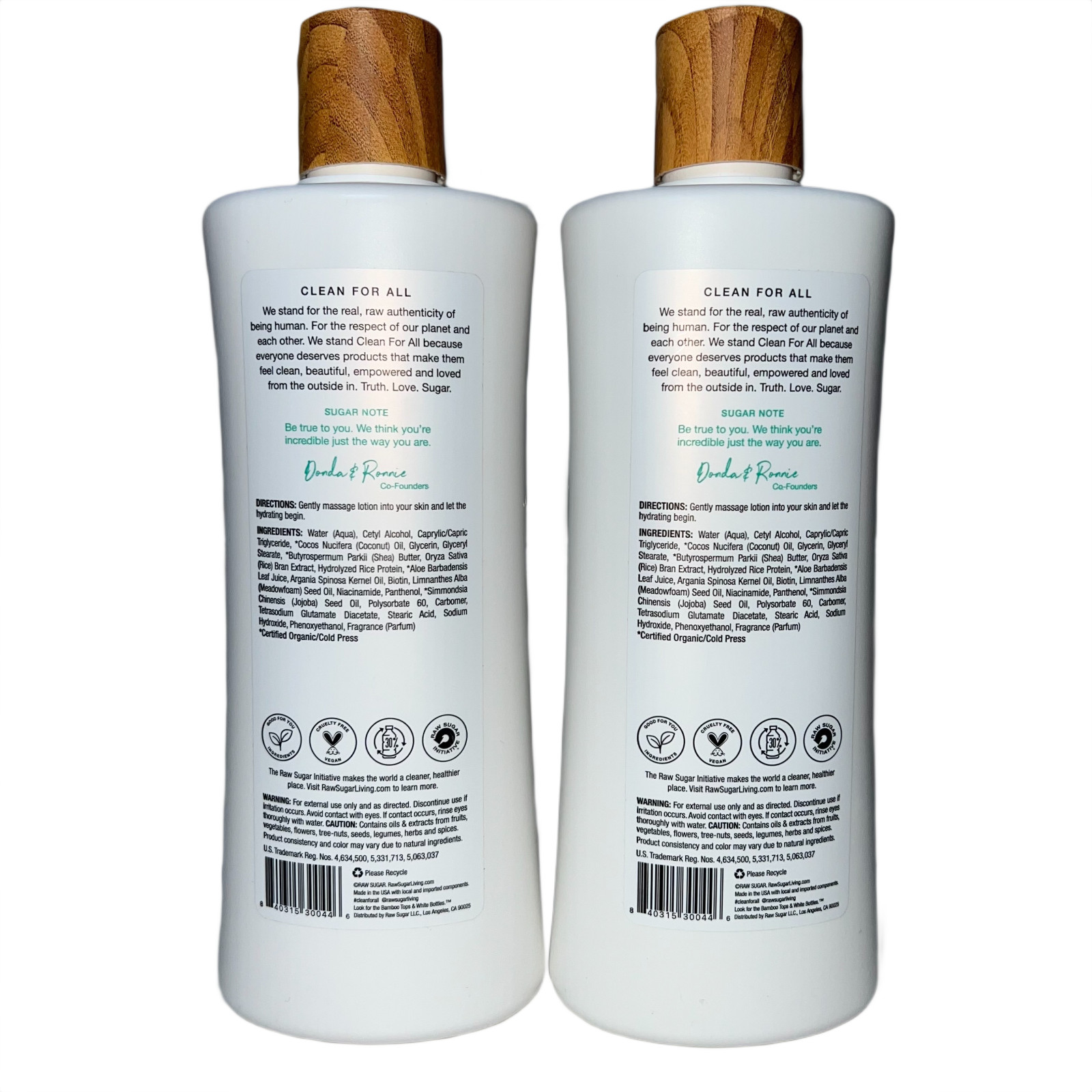 2x Raw Sugar Shea & Rice Flower Replenishing Body Lotion 16 oz Pump NEW Sealed