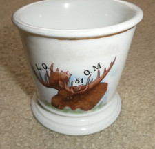 Antique Limoges Occupational Shaving Mug LOOM 51 Moose Lodge