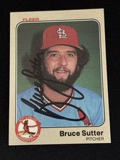 Bruce Sutter - 1983 Fleer #24 On Card Autograph, Authentic (No COA) St. Louis