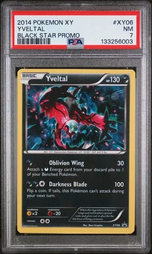 2014 POKEMON XY BLACK STAR PROMO #XY06 YVELTAL PSA 7