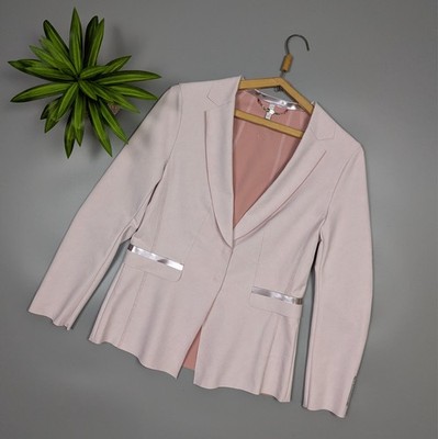 Sportalm Kitzbuhel Women s Rose Pink Blazer Metallic Silver Trim Size US 10 D40