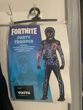 Fortnite Party Trooper Child Costume Size Med 8-10