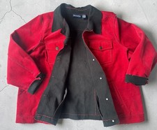 STYLE & CO Trucker Jacket Womens 2XL Red Cord...