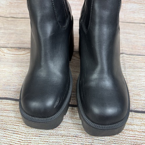 Madden Girl Theresa Lugged Sole Ultra High Heel Knee Boots 7.5 Gothic Vegan - Picture 4 of 19
