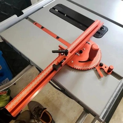 Gehrungslehre & 400 mm Aluminiumzaun mit Schienenanschlag für Tischkreissäge