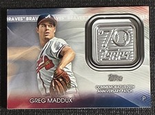 T2021 Topps Topps 70th Anniversary Manufactured Logo Patches  Greg Maddux Braves