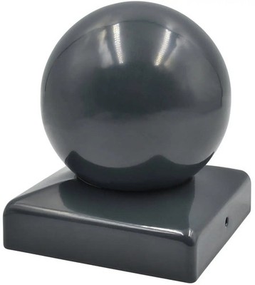 Quadratisch Pfostenkappe 80x80mm mit Kugel Ø80mm, RAL 7016 (Anthrazit)