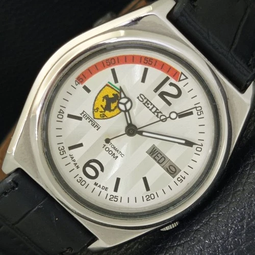 SEIKO VINTAGE AUTOMATIC 7019A JAPAN MENS FERRARI DIAL WATCH a700419-1