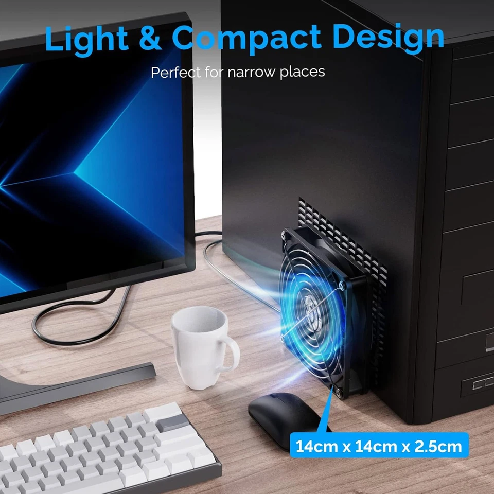 Cooling Fan PC Router Case Fan | USB Computer Cabinet Cooler Blower Fan - Image 4 of 4