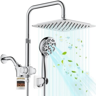 10 inch Filtered Shower Head,7 Settings High Pressure Dual Shower Heads with ...
