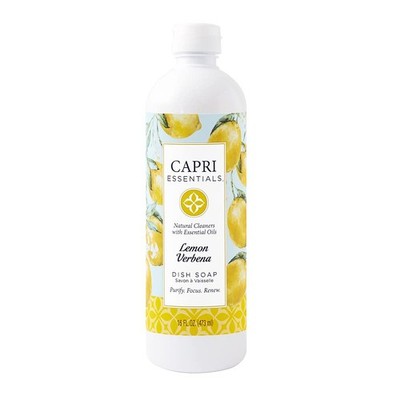 CAPRI ESSENTIALS Dish Soap Liquid, 16 Fl Oz (Pack of 1), Lemon Verbena 