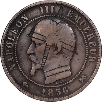 France, Napoléon III, 10 Centimes, 1856 ( 1871 ), Paris, Satirique, Bronze, TTB - Photo 1/2
