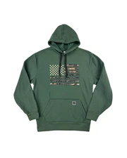 Buffalo Outdoors® Workwear Green American Flag Hooded Sweatshirt