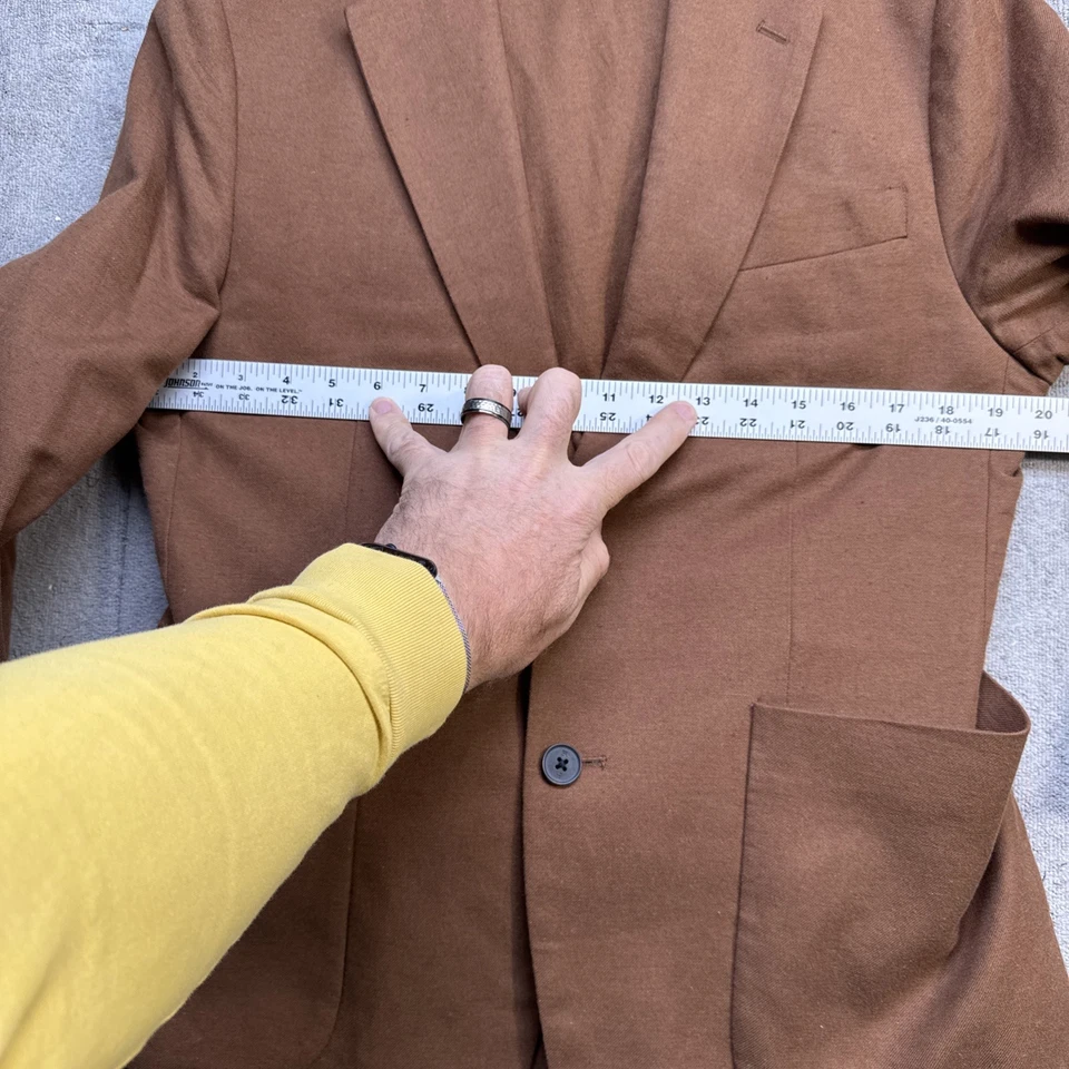 Traje de lino marrón Banana Republic para hombre ajuste a medida 38S chaqueta 31x30 pantalones Foto 3 de 4