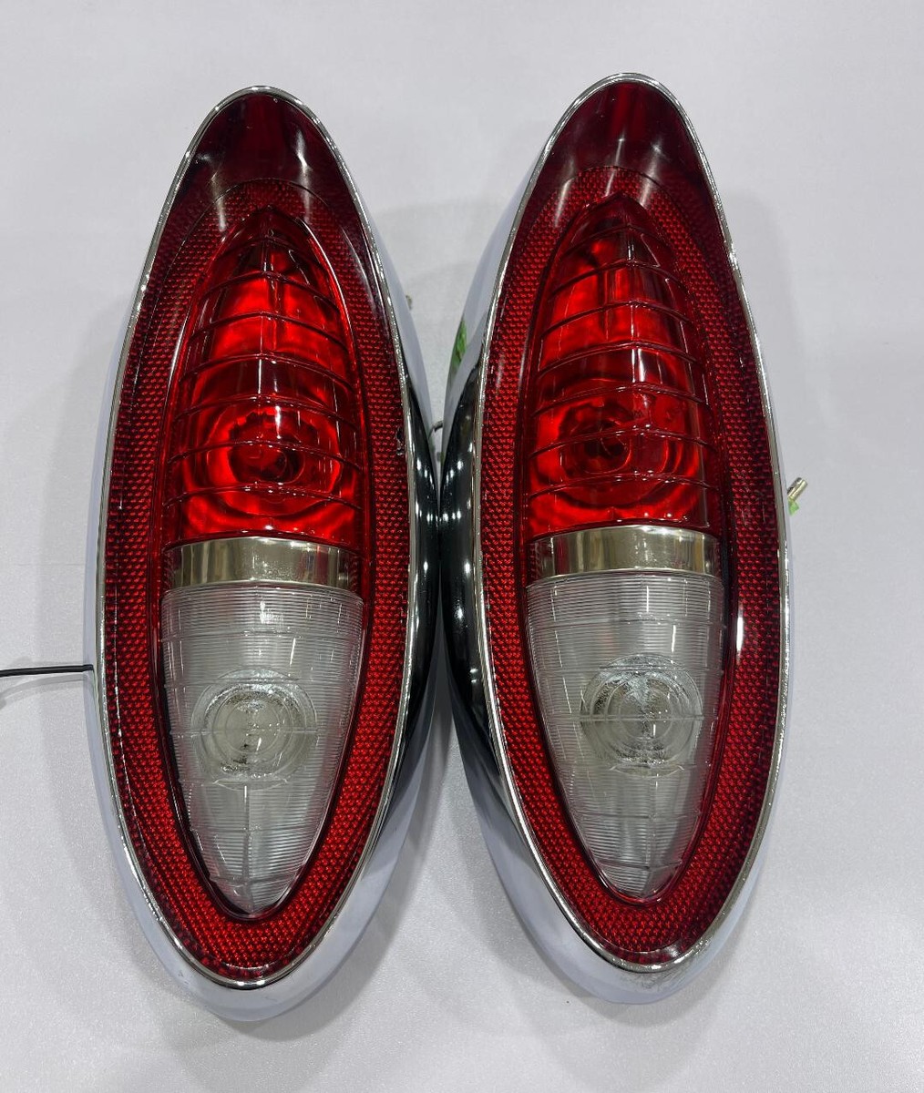 TAILLIGHTS SET FITS 1954 CHEVROLET Complete W/ Bezel & Lens (PAIR