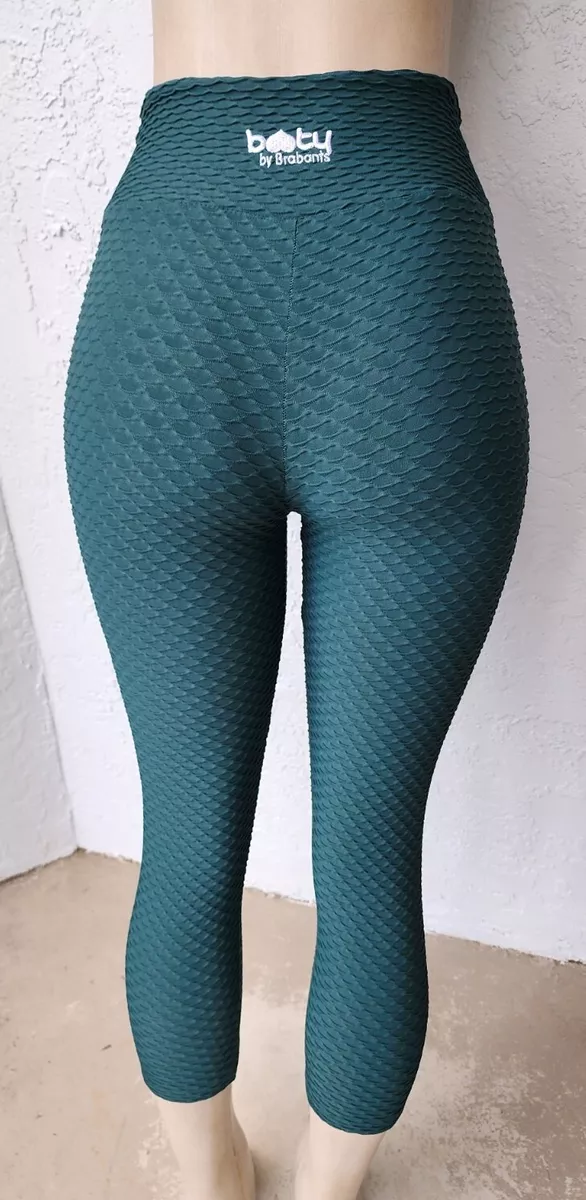 Booty by Brabants Emerald Green Croco Skin Original Cropped Leggings  Onesize