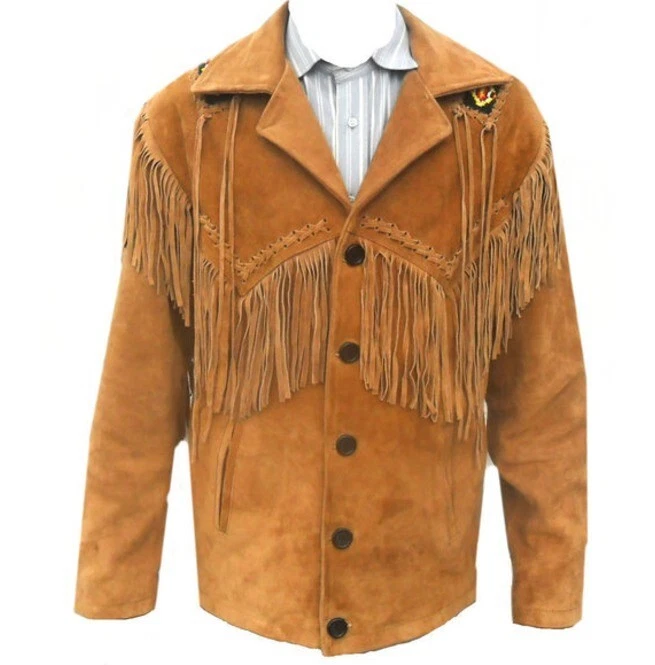 Handmade Men Tan Suede Jacket, Cowboy Jacket, Tan Jacket , Western Jackets