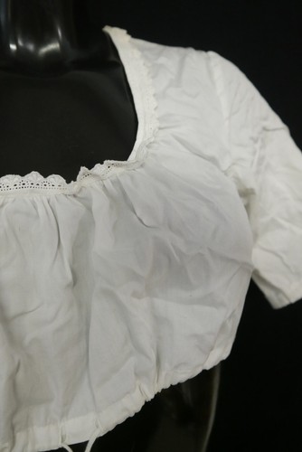 Gr.42 Dirndlbluse weiß Bluse für Dirndl Baumwolle mit Spitze B11008 - Bild 2 von 4