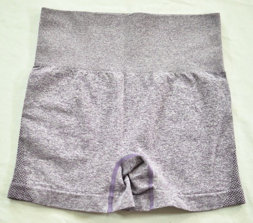 women's CHRLEISURE high waisted exercise shorts size small purple yoga compressi