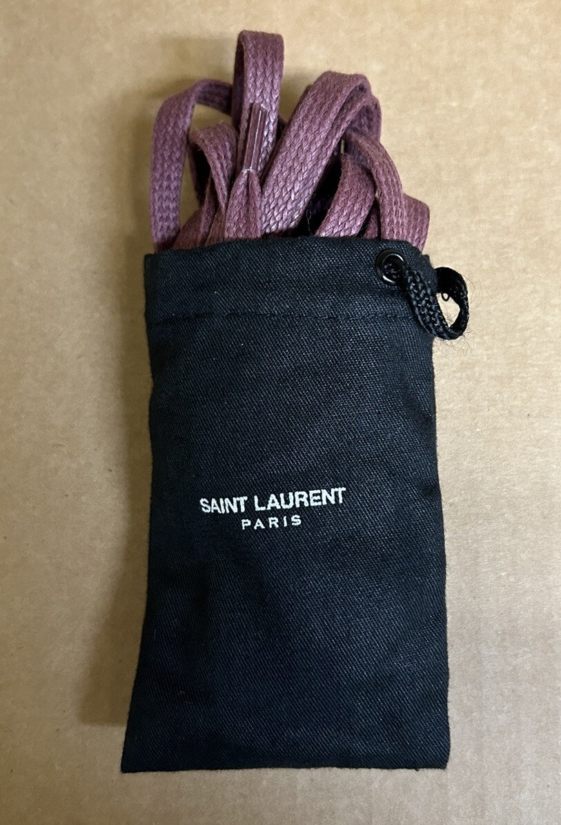 NUOVISSIMO Saint Laurent Court SOLO LACCI CLASSICI BORGOGNA con borsa originale