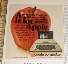 Vtg 1970s Early Apple Mac Macintosh Computers Ad California 1/4 Page Print Ad