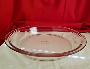 PYREX 210 Pie Plate 10" Glass Deep Dish Flat Rim Clear ...