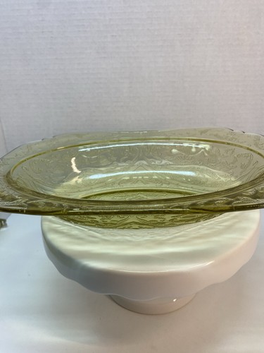 Vintage 1930s Federal Glass Madrid Yellow Amber 10" Oval Bowl - Picture 6 of 15