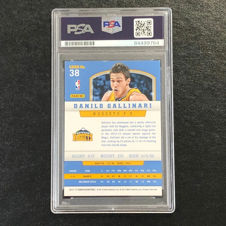 2012-13 Panini Basketball #38 Danilo Gallinari Signed AUTO 10 PSA Slabbed Nugget - Image 2 of 2