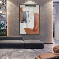 Handpainted Oil painting Orange Abstract Modern Simple Living Room Decorative