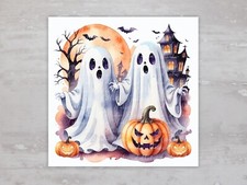 Halloween Cute Scary Ghost Buddies Fabric Panel Quilt Sewing Quilt Block A100