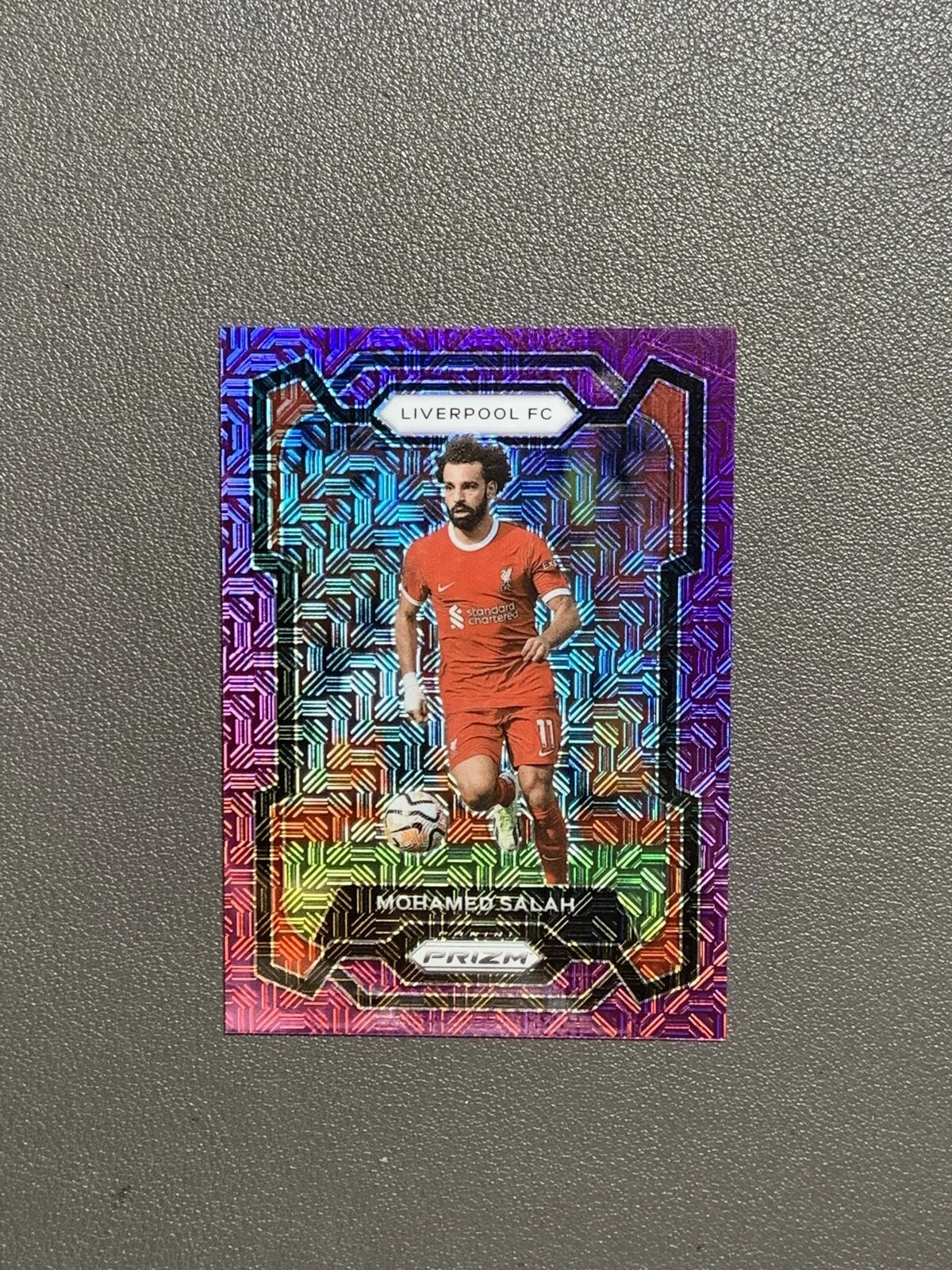 2023 Prizm EPL Soccer MOHAMED SALAH Purple Mojo /25 Egypt!