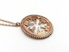 Womens 925 Sterling Silver Necklace Rose Gold White Zircon Snowflake Design  — photo 5