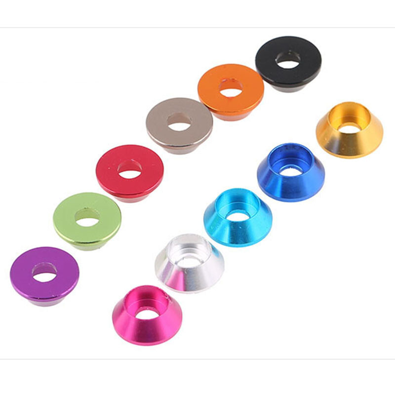Cup Head Washers Round Flat Head Metal Gasket  Aluminum Alloy Colorful M2 to M4